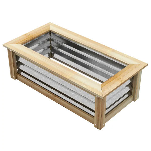 Raised Garden Bed, Planter Box, Metal and Wood Combined, for Growing Flowers, Herbs and Vegetables - product image 1