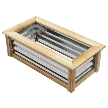 Raised Garden Bed, Planter Box, Metal and Wood Combined, for Growing Flowers, Herbs and Vegetables - product image 1