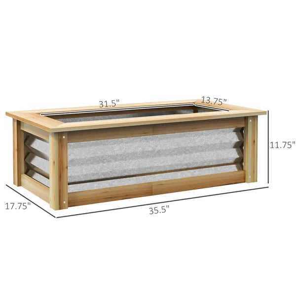 Raised Garden Bed, Planter Box, Metal and Wood Combined, for Growing Flowers, Herbs and Vegetables - product image 3