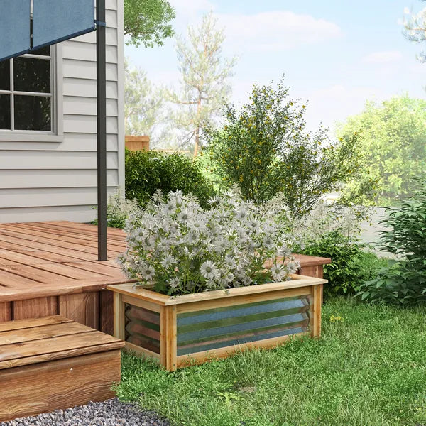 Raised Garden Bed, Planter Box, Metal and Wood Combined, for Growing Flowers, Herbs and Vegetables - product image 7