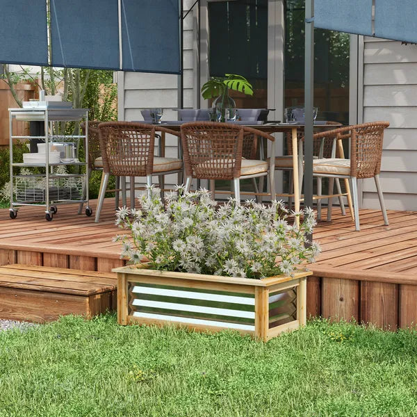 Raised Garden Bed, Planter Box, Metal and Wood Combined, for Growing Flowers, Herbs and Vegetables - product image 2