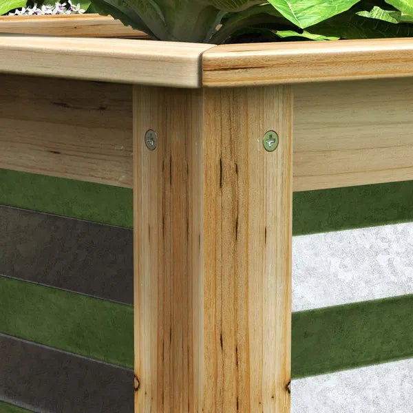Raised Garden Bed, Planter Box, Metal and Wood Combined, for Growing Flowers, Herbs and Vegetables - product image 8