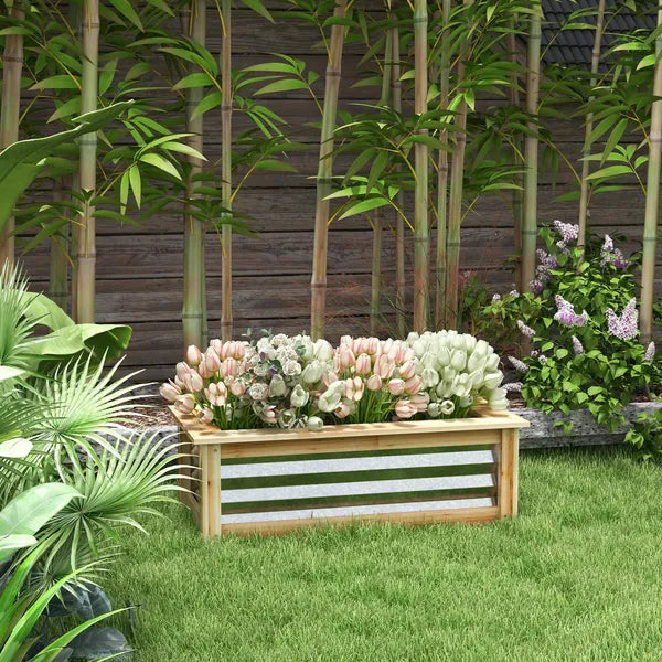 Raised Garden Bed, Planter Box, Metal and Wood Combined, for Growing Flowers, Herbs and Vegetables - product image 10