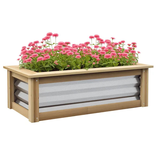 Raised Garden Bed, Planter Box, Metal and Wood Combined, for Growing Flowers, Herbs and Vegetables - product image 11