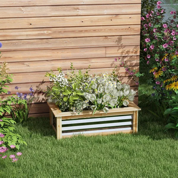 Raised Garden Bed, Planter Box, Metal and Wood Combined, for Growing Flowers, Herbs and Vegetables - product image 6