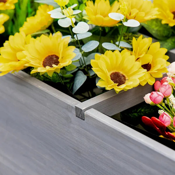 Outsunny Raised Garden Bed Planter Box with 8 Grow Grids, Storage Shelf and Lockable Wheels - product image 8