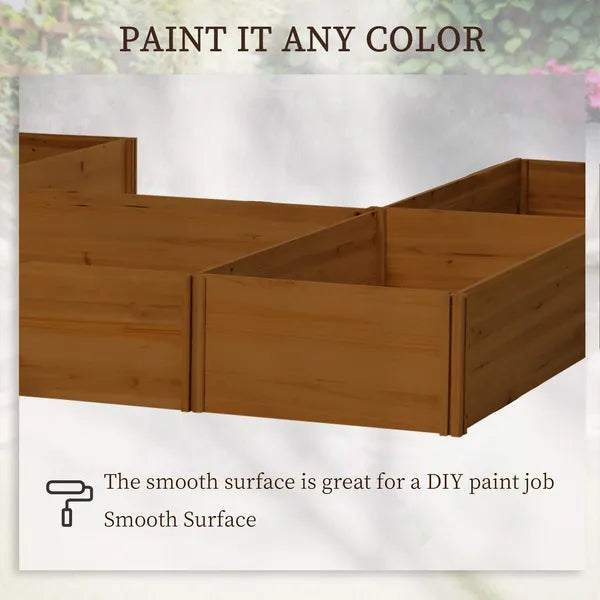 Outsunny Raised Garden Bed, Set of 5 Large Wooden Box Planters for Outdoor Plants Vegetables Flowers Herbs, 7.5x7.5x1ft, Brown - product image 5