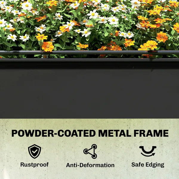 Outsunny 39.4 Inch Raised Garden Bed with Flip Up Greenhouse Cover Black - product image 9