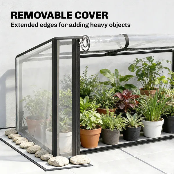Outsunny 39.4 Inch Raised Garden Bed with Adjustable Flip Up Greenhouse Cover Black - product image 5