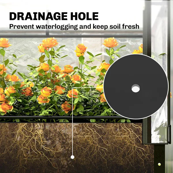 Outsunny 39.4 Inch Raised Garden Bed with Adjustable Flip Up Greenhouse Cover Black - product image 8