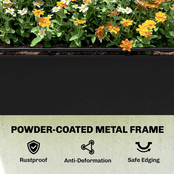 Outsunny 39.4 Inch Raised Garden Bed with Adjustable Flip Up Greenhouse Cover Black - product image 9