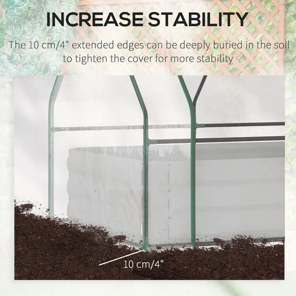 Outsunny Raised Garden Bed with Greenhouse, Steel Planter Box with Plastic Cover, Roll-Up Window, Clear - product image 9