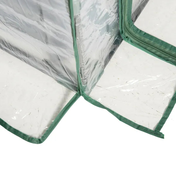 Outsunny Raised Garden Bed with Greenhouse, Steel Planter Box with Plastic Cover, Roll-Up Window, Clear - product image 14