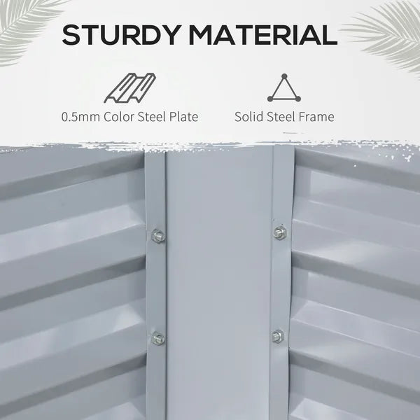 Outsunny Raised Garden Bed with Greenhouse, Steel Planter Box with Plastic Cover, Roll-Up Window, Clear - product image 5