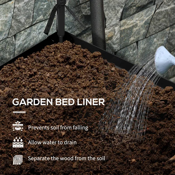 Outsunny Raised Garden Bed with Legs and Cover, Metal Elevated Planter Box with Bottom Shelf and Liner for Vegetables, Black - product image 6