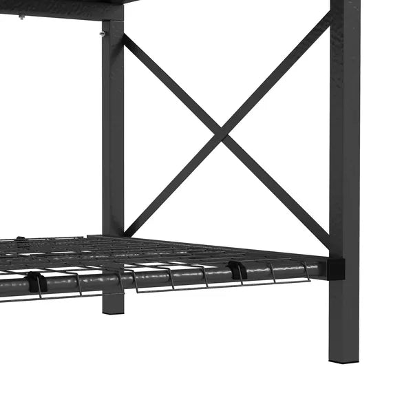 Outsunny Raised Garden Bed with Legs and Cover, Metal Elevated Planter Box with Bottom Shelf and Liner for Vegetables, Black - product image 9