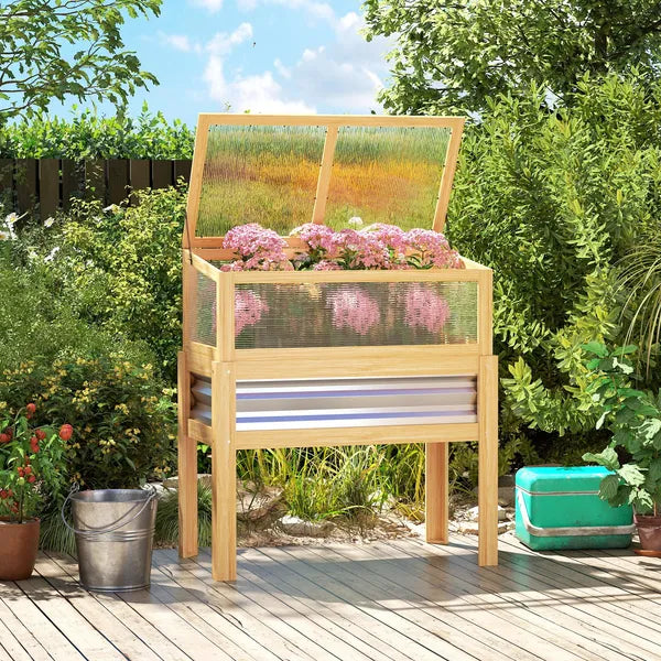 Outsunny Raised Garden Bed with Mini Greenhouse, Elevated Planter Box with Legs and Bed Liner for Flowers, Vegetables - product image 10