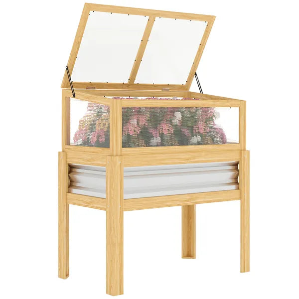 Outsunny Raised Garden Bed with Mini Greenhouse, Elevated Planter Box with Legs and Bed Liner for Flowers, Vegetables - product image 11