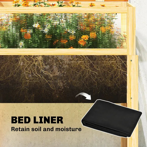 Outsunny Raised Garden Bed with Mini Greenhouse, Elevated Planter Box with Legs and Bed Liner for Flowers, Vegetables - product image 7