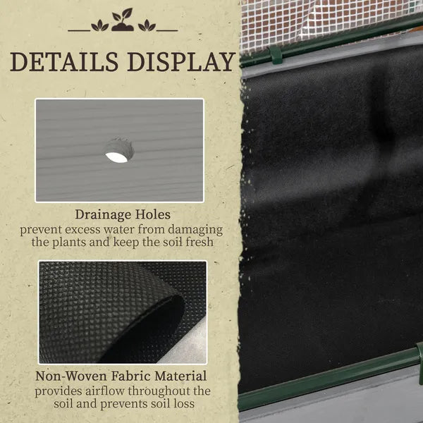 Outsunny Raised Garden Bed with PE Greenhouse Cover Outdoor Planter Box for Herbs and Vegetables, 48 x 22 x 46 inch, Dark Gray - product image 5