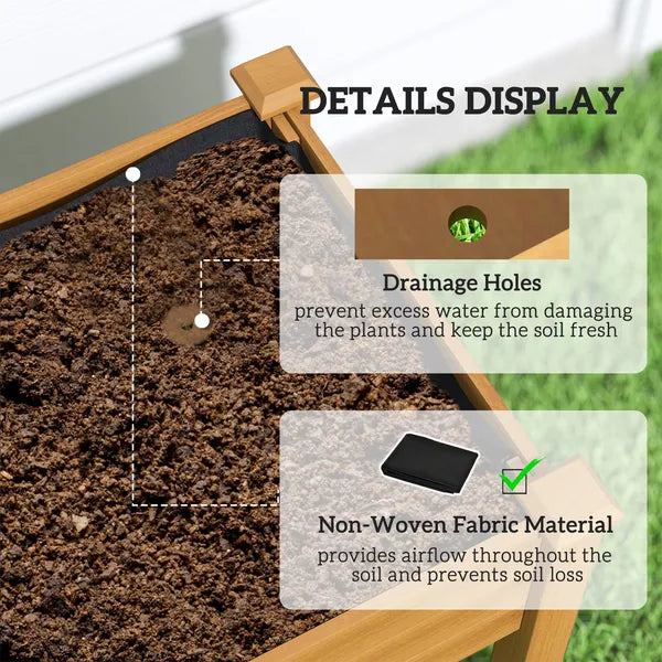 Outsunny Raised Garden Bed with PE Greenhouse Cover Outdoor Planter Box for Herbs and Vegetables, 48 x 22 x 46 inch, Sand - product image 5