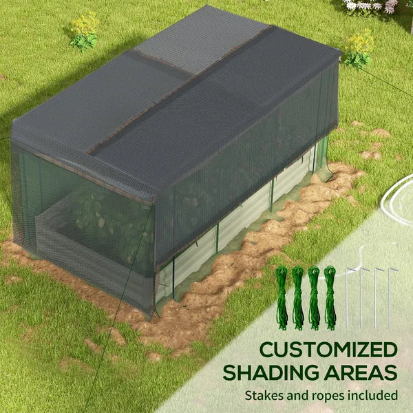 Raised Garden Bed with Protective Cage and Shade Beige for Flowers and Vegetables - product image 5