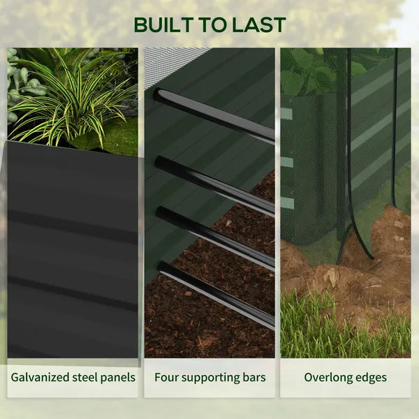 Outsunny Raised Garden Bed with Protective Cage and Shade Gray for Flowers and Vegetables - product image 7