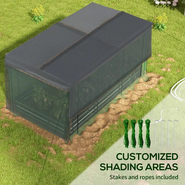 Outsunny Raised Garden Bed with Protective Cage and Shade Gray for Flowers and Vegetables - product image 5