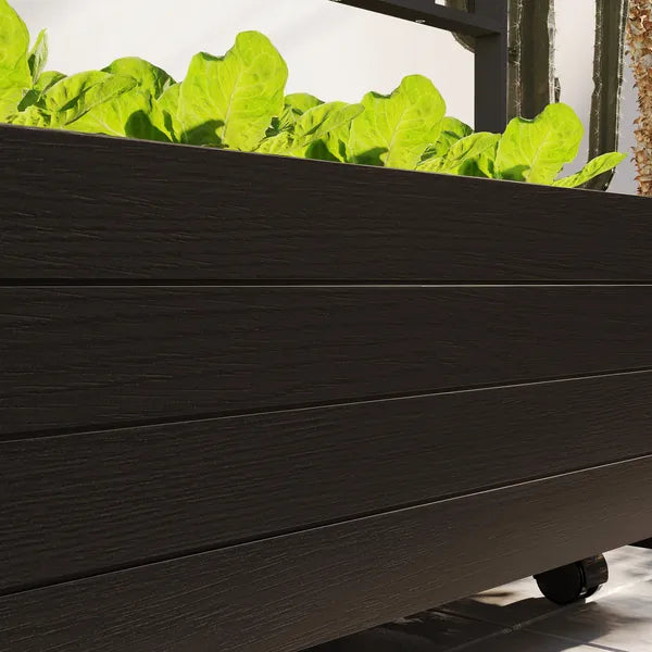 Outsunny Raised Garden Bed with Trellis and Wheels, Outdoor Planter Wooden Elevated Garden Bed for Garden, Patio, Balcony - product image 8