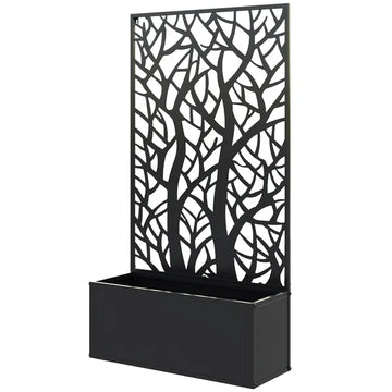Outsunny Raised Garden Bed with Trellis, Wall Mounted Flower Bed for Garden Balcony, Patio, 24"L x 9.1"W x 44.5"H - product image 1