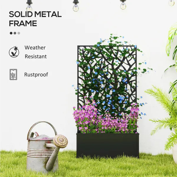 Outsunny Raised Garden Bed with Trellis, Wall Mounted Flower Bed for Garden Balcony, Patio, 24"L x 9.1"W x 44.5"H - product image 6
