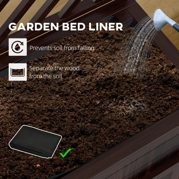 Outsunny Raised Garden Bed with Trellis Wooden Elevated Planter Box Outdoor for Climbing Plants with Drainage Carbonized - product image 5