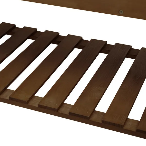 Outsunny Raised Garden Bed with Wheels Trellis Storage Shelf Wooden Planter Box Dark Brown - product image 9