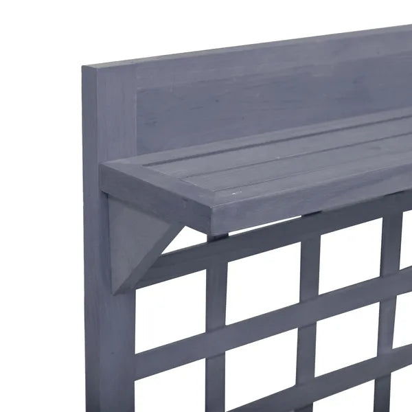 Raised Garden Bed with Wheels Trellis Storage Shelf Wooden Planter Box Gray - product image 8
