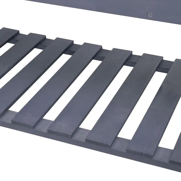 Raised Garden Bed with Wheels Trellis Storage Shelf Wooden Planter Box Gray - product image 9