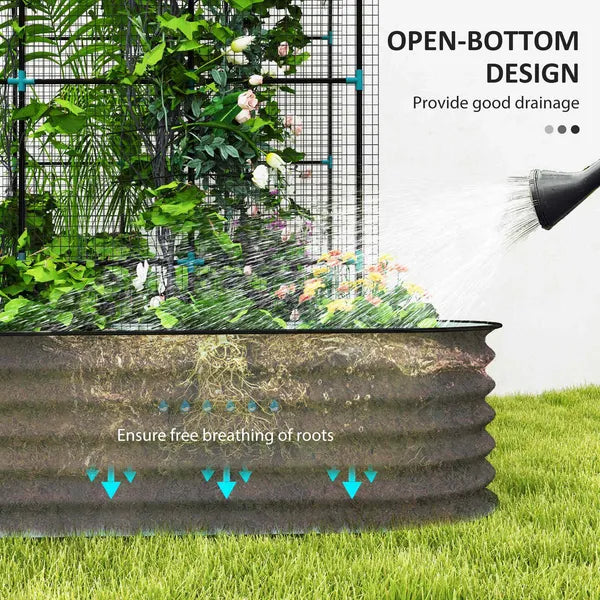 Raised Garden Beds Set with Arch Trellis, Climbing Net, Galvanized Planter Box for Climbing Vegetables Flowers Herbs - product image 8