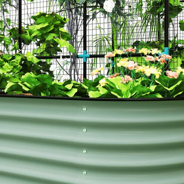 Raised Garden Beds Set with Arch Trellis, Climbing Net, Galvanized Planter Box for Climbing Vegetables Flowers Herbs - product image 9
