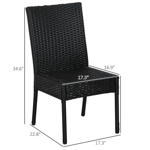 Rattan Outdoor Dining Chairs with Cushions Cream White Patio Comfort - product image 3