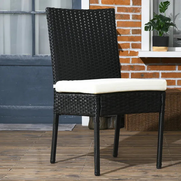 Rattan Outdoor Dining Chairs with Cushions Cream White Patio Comfort - product image 7