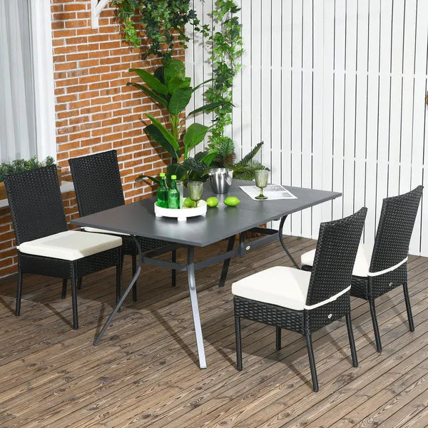 Rattan Outdoor Dining Chairs with Cushions Cream White Patio Comfort - product image 2
