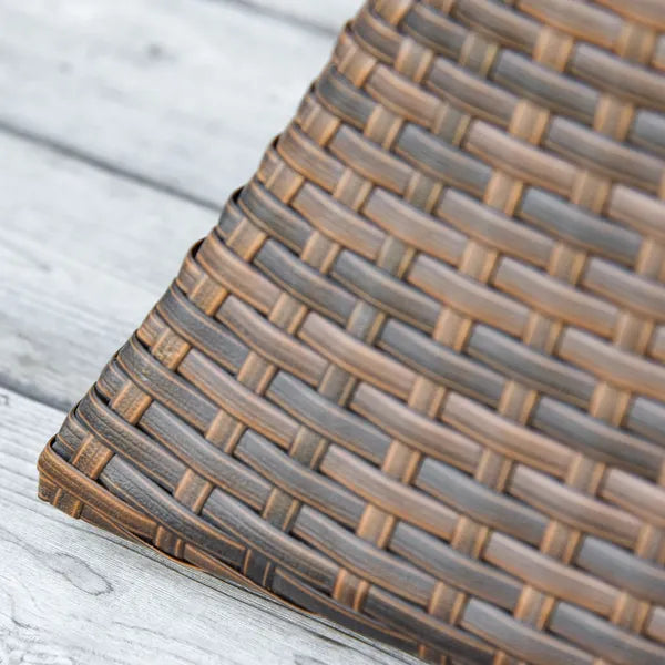 Outsunny Rattan Wicker Patio Side Table with Umbrella Hole 2 Tier Storage All-Weather Garden Furniture Mixed Brown - product image 9
