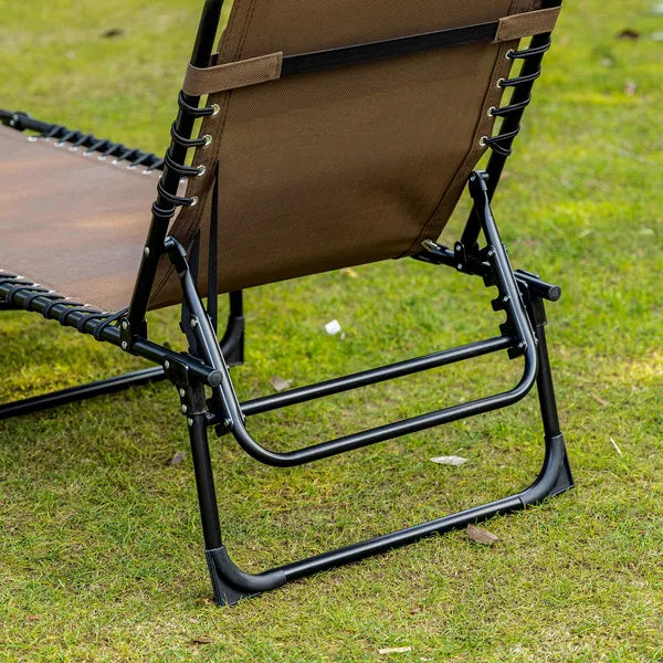 Outsunny Reclining Lounge Chair, Portable Sun Lounger, Folding Camping Cot, with Adjustable Backrest and Removable Pillow, for Patio, Garden, Beach - product image 8