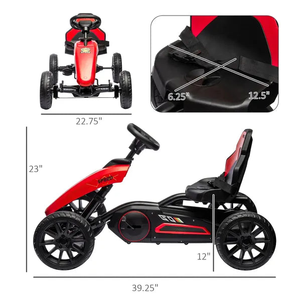 Red Pedal Go Kart for Kids with Durable Swing Axle and Shock-Absorbing Wheels - product image 3