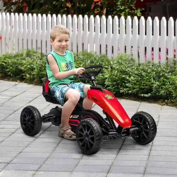 Red Pedal Go Kart for Kids with Durable Swing Axle and Shock-Absorbing Wheels - product image 2