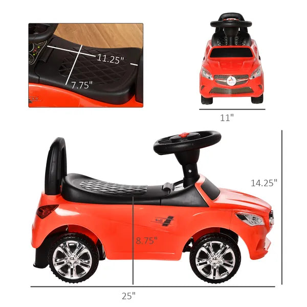 Aosom Red Toddler Ride On Push Car Foot-to-Floor with Horn Music Headlights Storage - product image 3