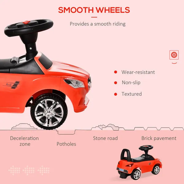 Aosom Red Toddler Ride On Push Car Foot-to-Floor with Horn Music Headlights Storage - product image 5