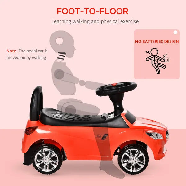 Aosom Red Toddler Ride On Push Car Foot-to-Floor with Horn Music Headlights Storage - product image 6