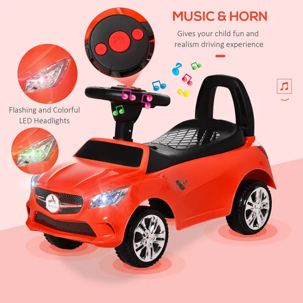 Aosom Red Toddler Ride On Push Car Foot-to-Floor with Horn Music Headlights Storage - product image 4
