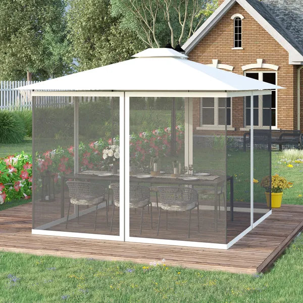 Replacement Mesh Netting for 10 x 13 Gazebo Canopy Tents Zippered White - product image 2