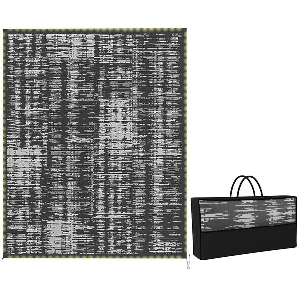 Outsunny Reversible Outdoor Rug Carpet with LED Lights, Carry Bag and Ground Stakes for Backyard, Deck, Picnic, Beach, 10 ft x 8 ft - product image 11